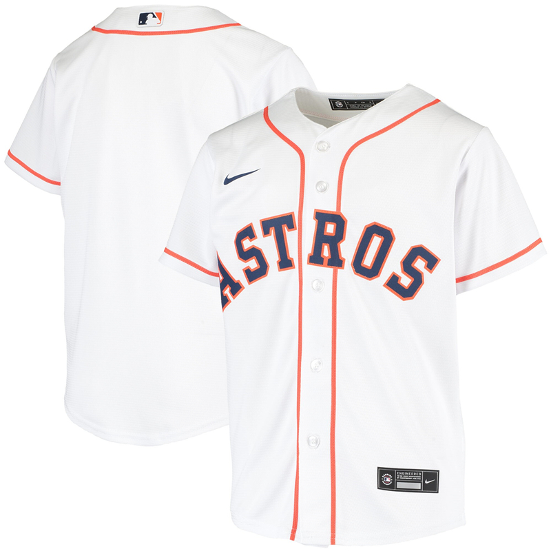 2020 MLB Youth Houston Astros Nike White Home 2020 Replica Team Jersey 1->youth mlb jersey->Youth Jersey